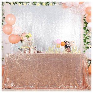 Rose Gold 60x102 inch Sequin Tablecloth Dining Table Linen Wedding Party Home Pi